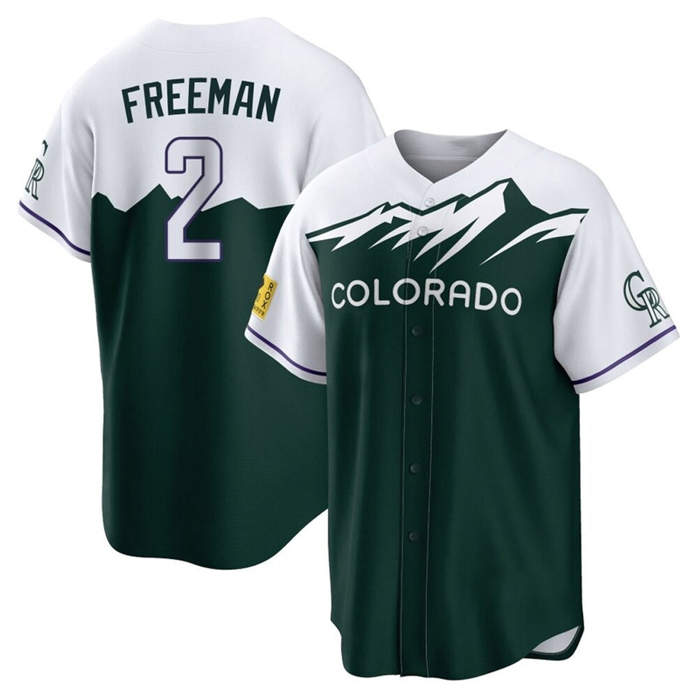 Trusc C.Rockies #2 Tyler Freeman Player Green City Connect Home Game Stitched Jerseys