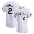 Trusc C.Rockies #2 Tyler Freeman Player White Limited Elite Home Stitched Jerseys