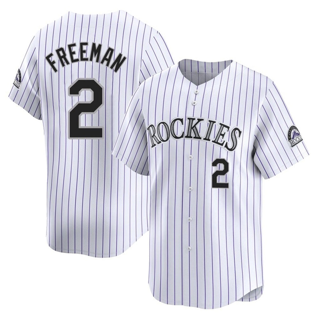Trusc C.Rockies #2 Tyler Freeman Player White Limited Home Stitched Jerseys