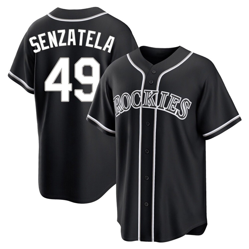 Trusc C.Rockies #49 Antonio Senzatela Player Black Fashion Out Home Game Stitched Jerseys