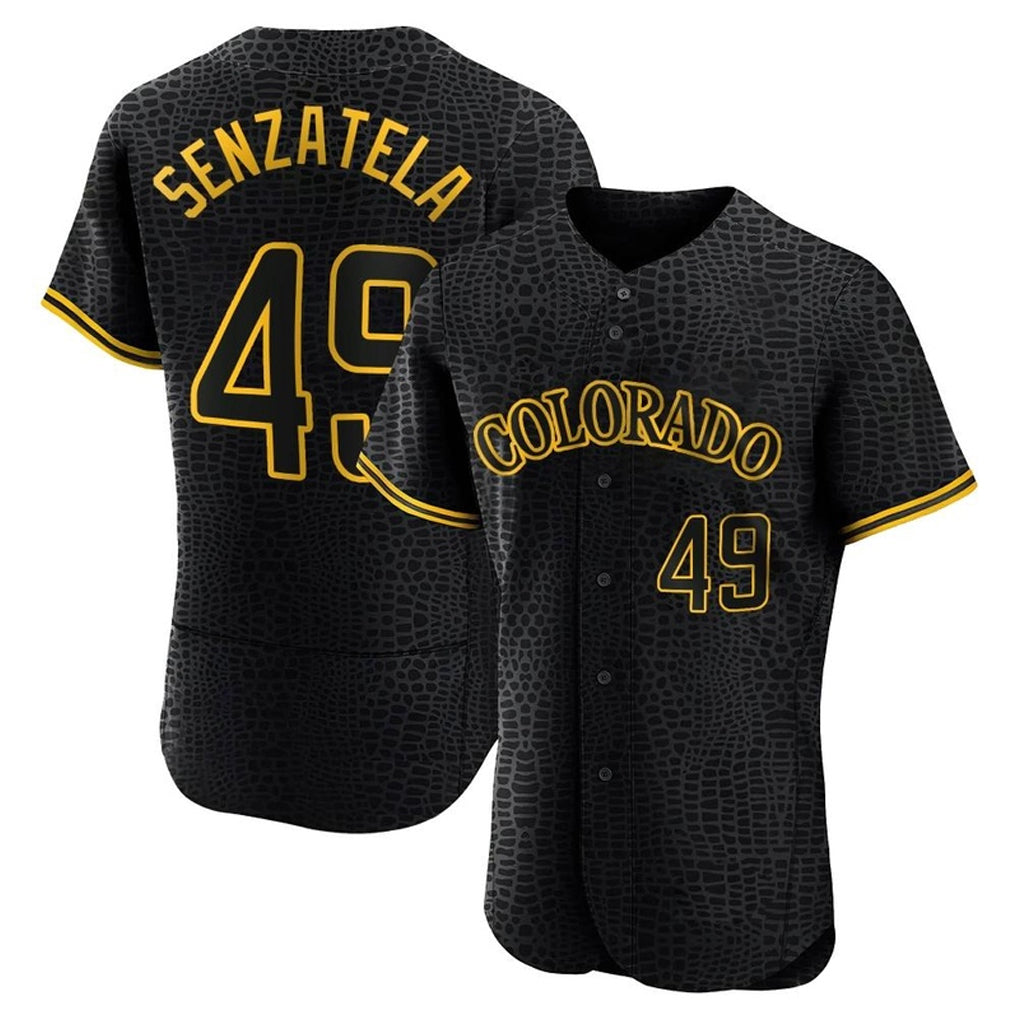 Trusc C.Rockies #49 Antonio Senzatela Player Black Snake Skin City Limited Elite Home Stitched Jerseys