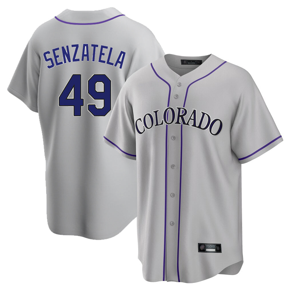 Trusc C.Rockies #49 Antonio Senzatela Player Gray Game Home Stitched Jerseys