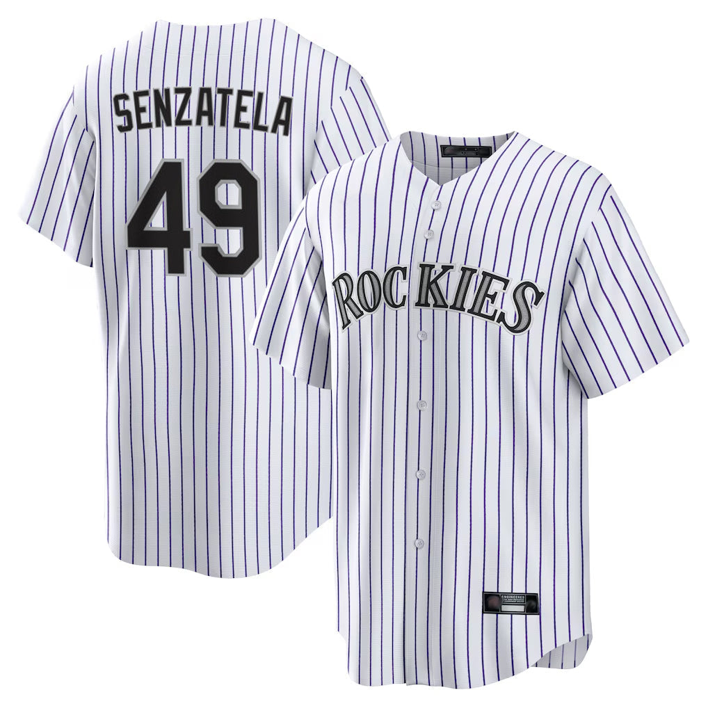 Trusc C.Rockies #49 Antonio Senzatela Player White Game Home Stitched Jerseys