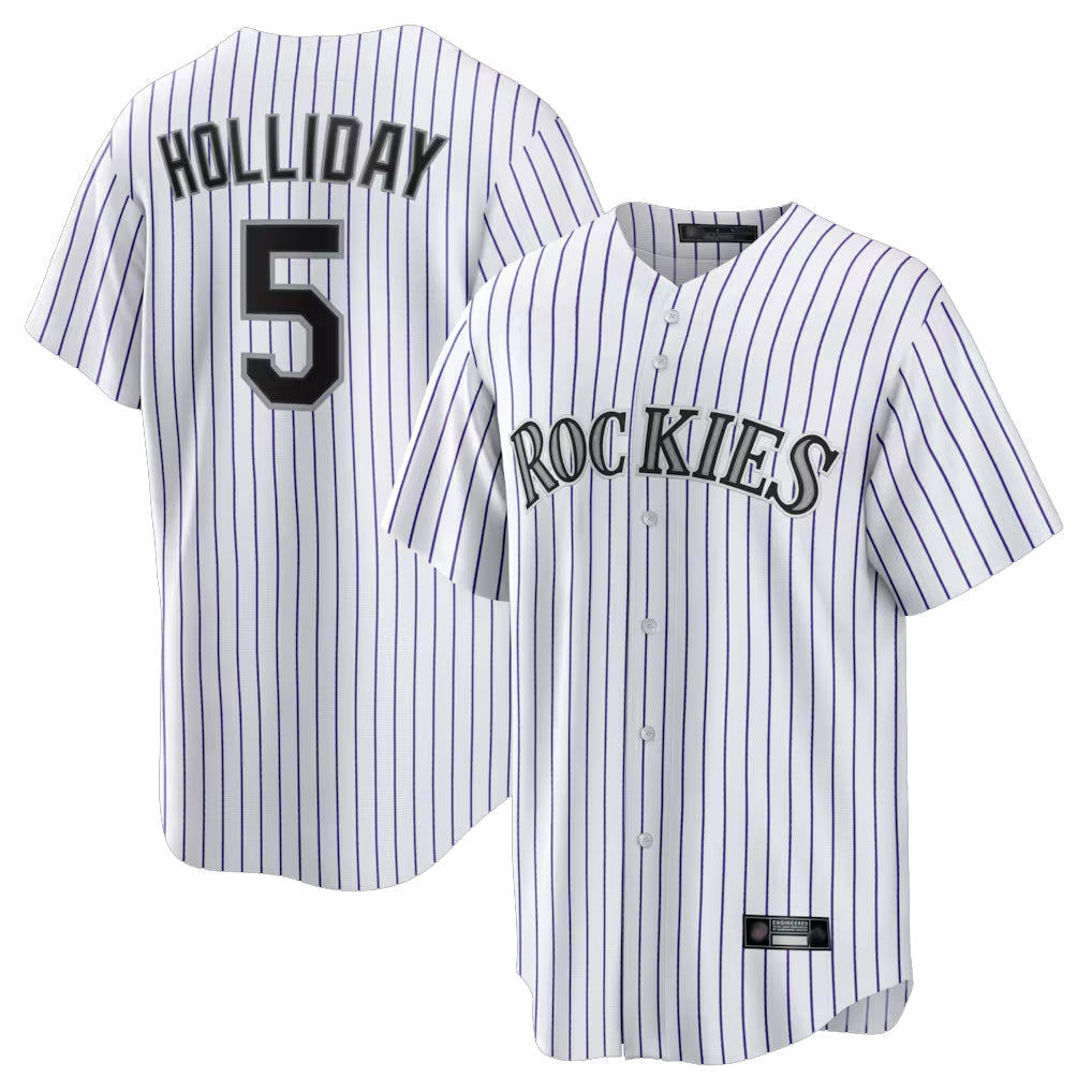Trusc C.Rockies #5 Matt Holliday Player White Game Home Stitched Jerseys