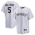 Trusc C.Rockies #5 Matt Holliday Player White Game Home Stitched Jerseys
