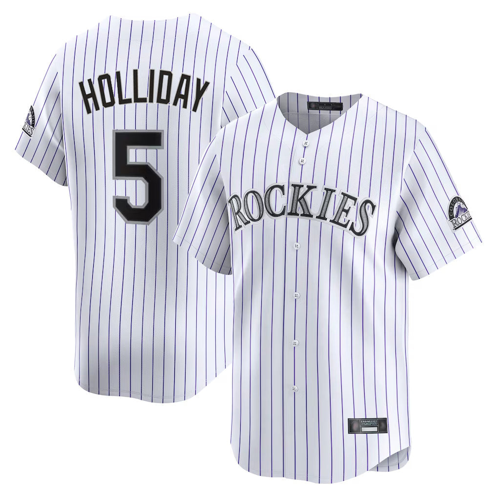Trusc C.Rockies #5 Matt Holliday Player White Limited Home Stitched Jerseys