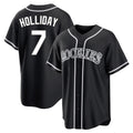 Trusc C.Rockies #7 Matt Holliday Player Black Fashion Out Home Game Stitched Jerseys