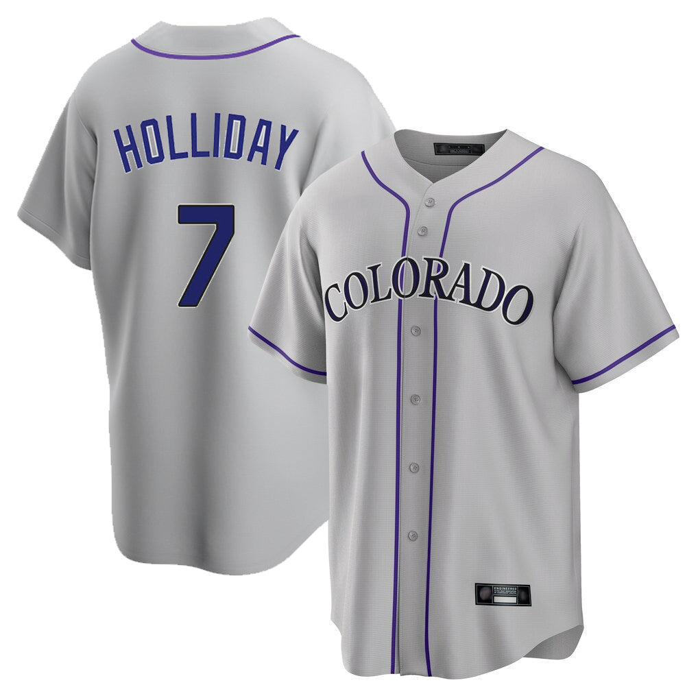 Trusc C.Rockies #7 Matt Holliday Player Gray Game Home Stitched Jerseys