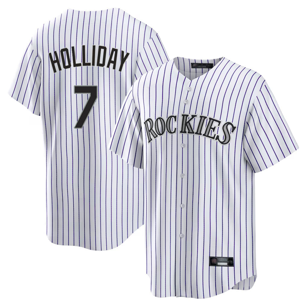 Trusc C.Rockies #7 Matt Holliday Player White Game Home Stitched Jerseys