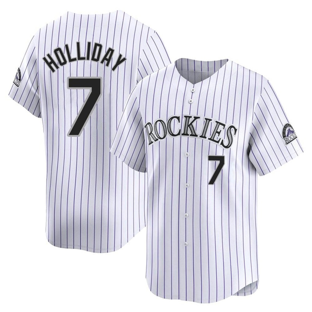 Trusc C.Rockies #7 Matt Holliday Player White Limited Home Stitched Jerseys