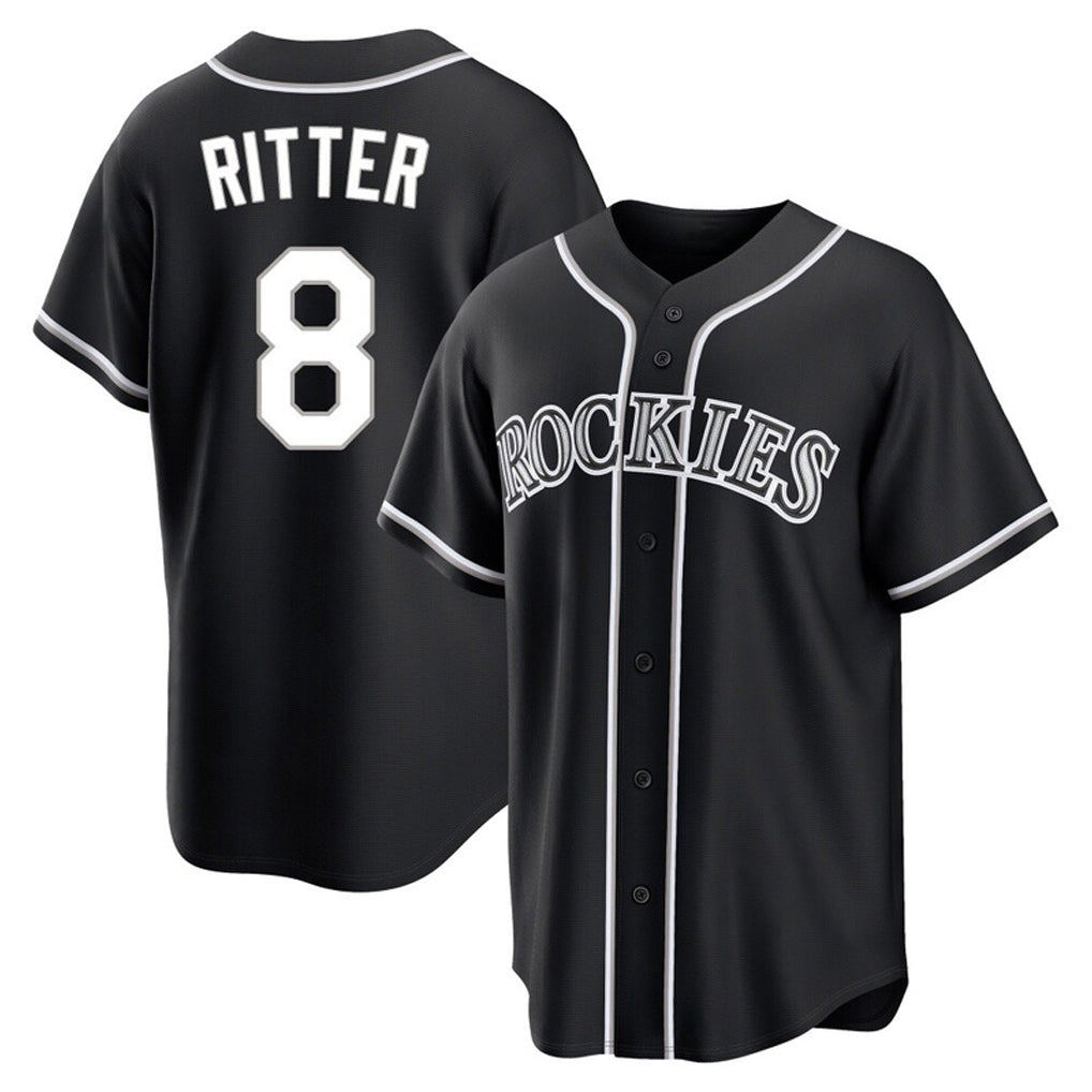Trusc C.Rockies #8 Ryan Ritter Player Black Fashion Out Home Game Stitched Jerseys