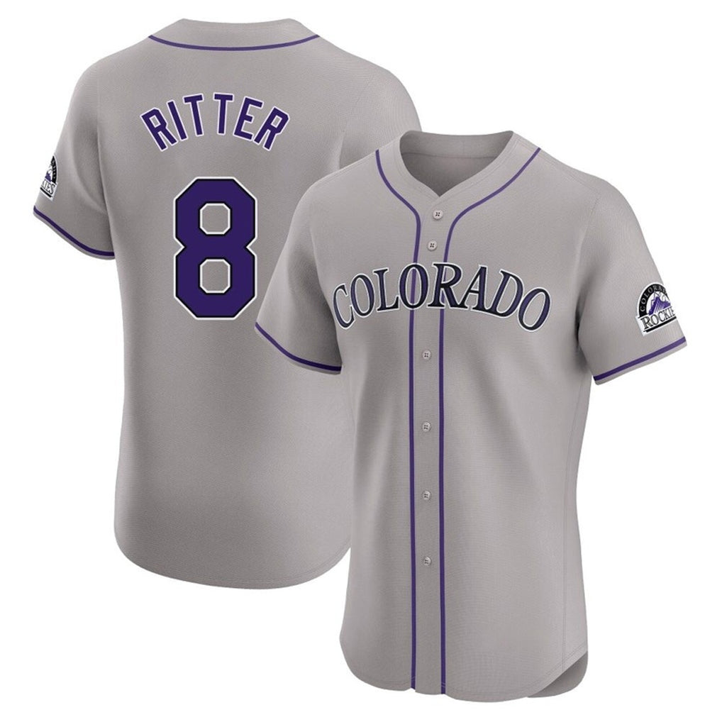Trusc C.Rockies #8 Ryan Ritter Player Gray Limited Elite Home Stitched Jerseys