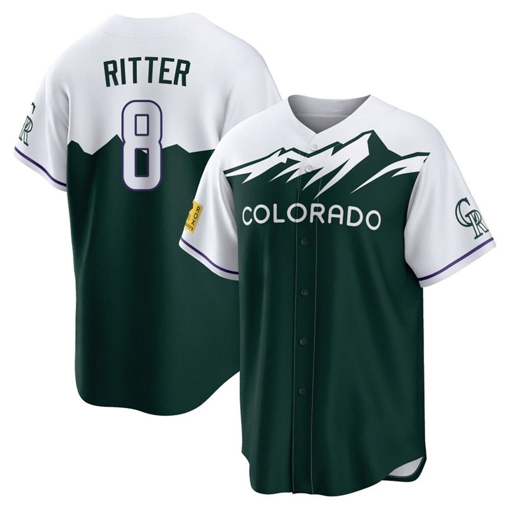 Trusc C.Rockies #8 Ryan Ritter Player Green City Connect Home Game Stitched Jerseys