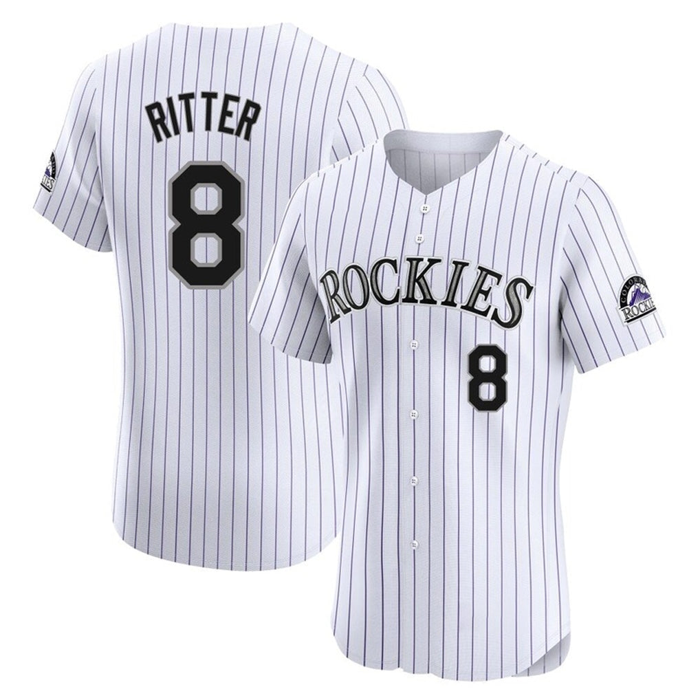 Trusc C.Rockies #8 Ryan Ritter Player White Limited Elite Home Stitched Jerseys
