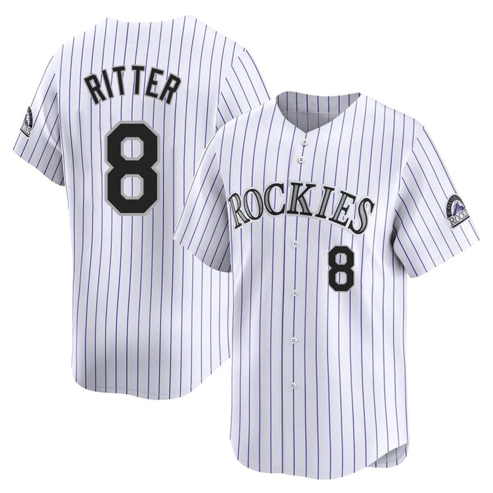 Trusc C.Rockies #8 Ryan Ritter Player White Limited Home Stitched Jerseys