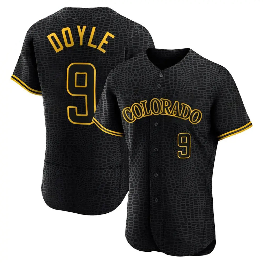 Trusc C.Rockies #9 Brenton Doyle Player Black Snake Skin City Limited Elite Home Stitched Jerseys