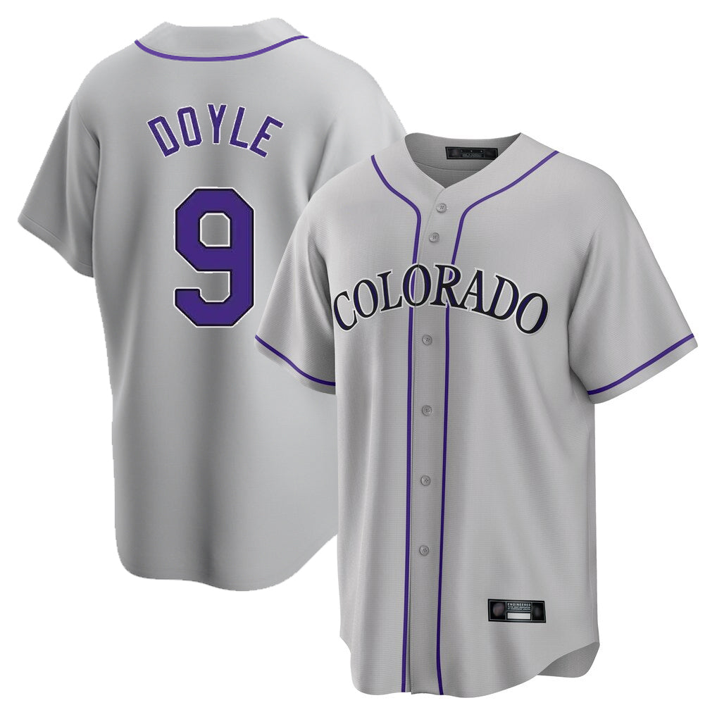 Trusc C.Rockies #9 Brenton Doyle Player Gray Game Home Stitched Jerseys