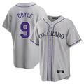 Trusc C.Rockies #9 Brenton Doyle Player Gray Game Home Stitched Jerseys