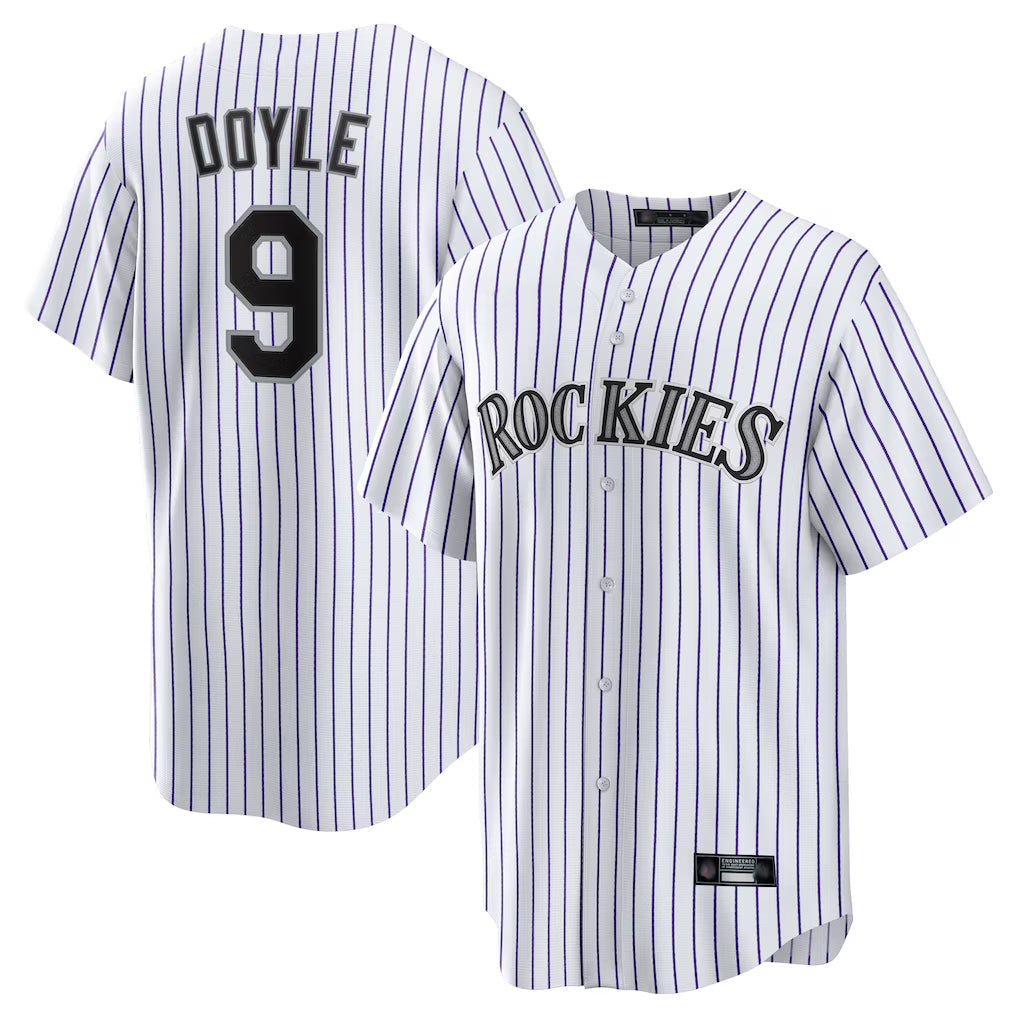 Trusc C.Rockies #9 Brenton Doyle Player White Game Home Stitched Jerseys