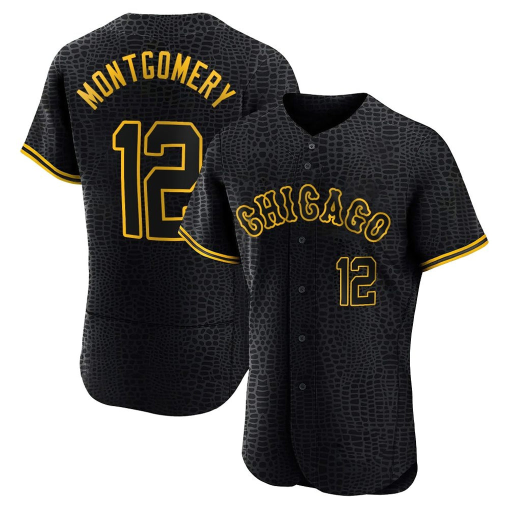 Trusc C.White Sox #12 Colson Montgomery Player Black Snake Skin City Limited Elite Home Stitched Jerseys