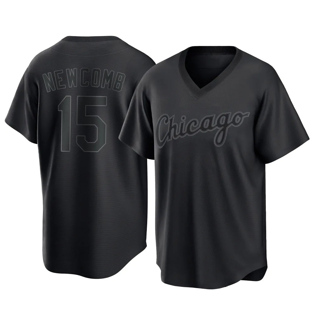Trusc C.White Sox #15 Sean Newcomb Player Black T-shirt Home Game Stitched Jerseys