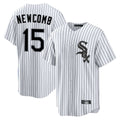 Trusc C.White Sox #15 Sean Newcomb Player White Stripe Home Game Stitched Jerseys
