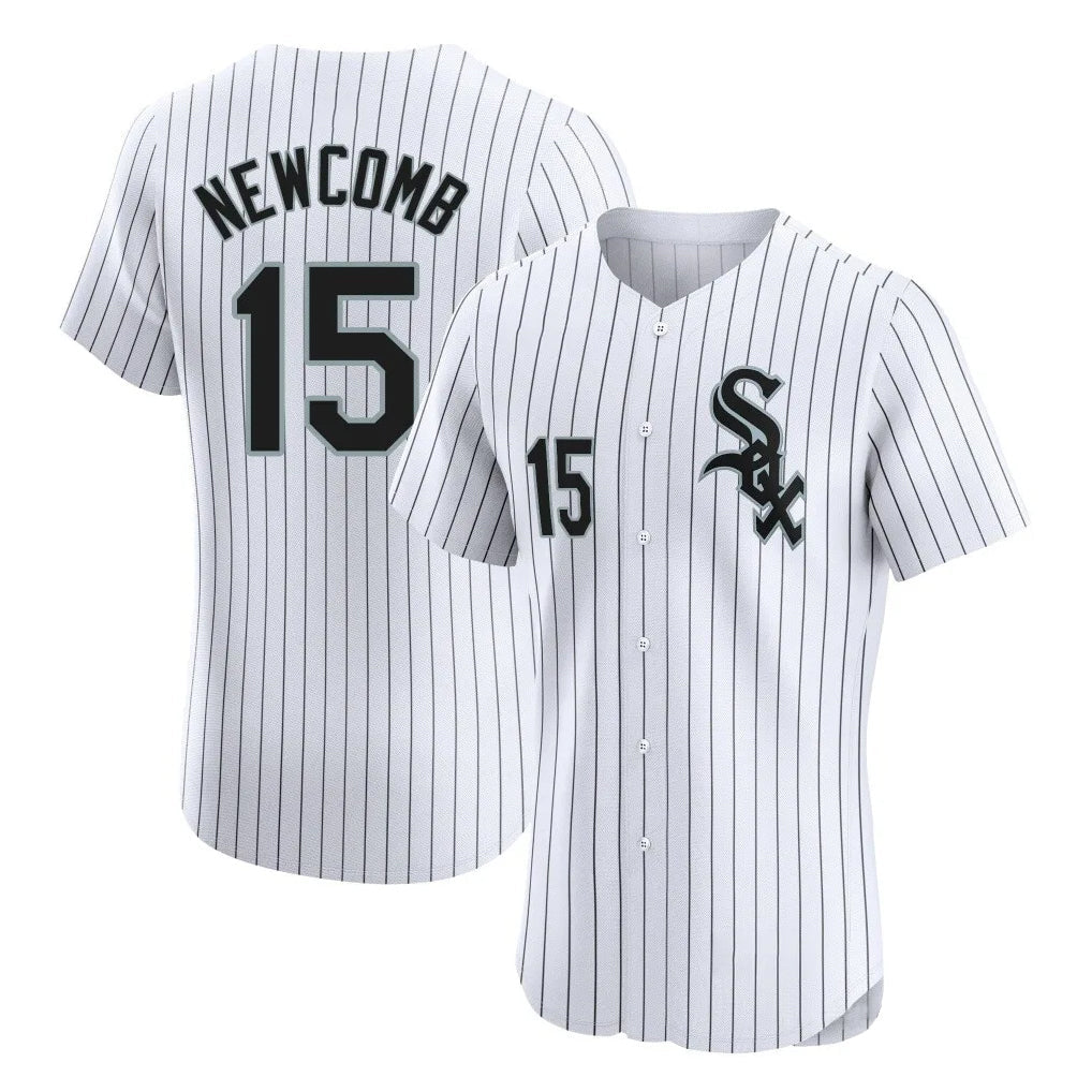 Trusc C.White Sox #15 Sean Newcomb Player White Stripe Limited Elite Home Stitched Jerseys