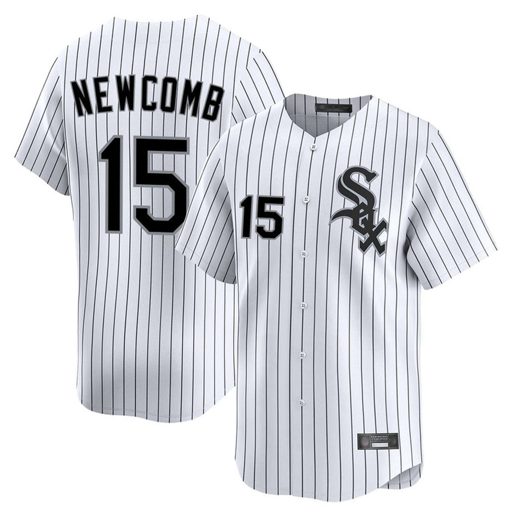 Trusc C.White Sox #15 Sean Newcomb Player White Stripe Limited Home Stitched Jerseys