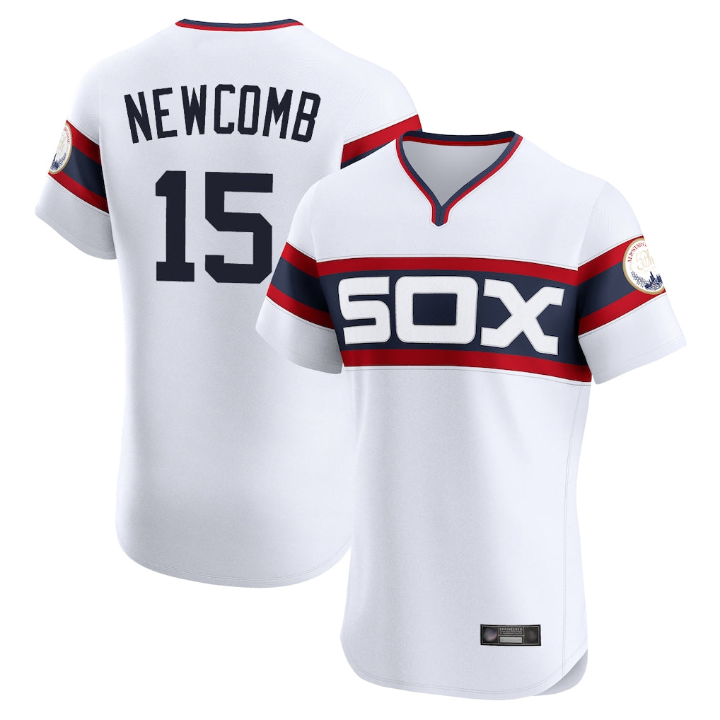 Trusc C.White Sox #15 Sean Newcomb Player White T-shirt Limited Elite Home Stitched Jerseys