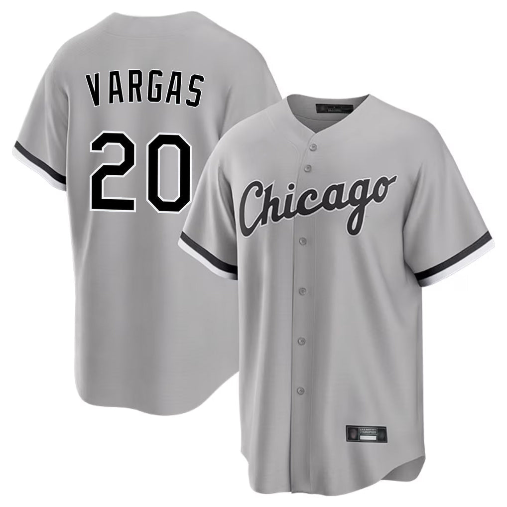 Trusc C.White Sox #20 Miguel Vargas Player Gray Home Game Stitched Jerseys