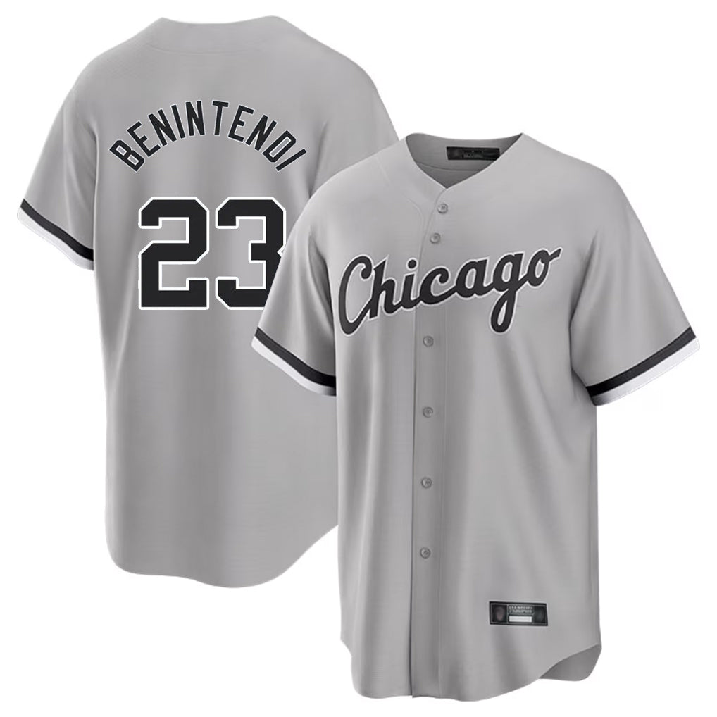 Trusc C.White Sox #23 Andrew Benintendi Player Gray Home Game Stitched Jerseys