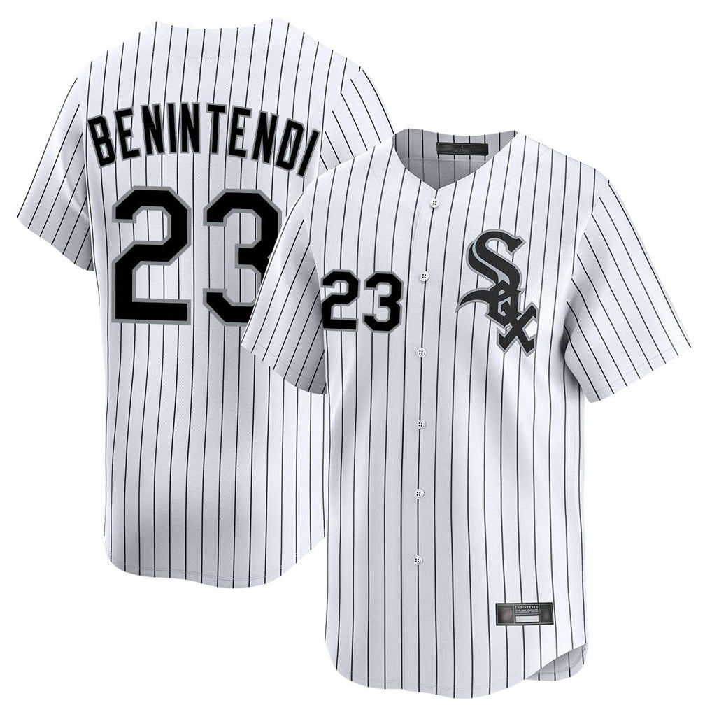 Trusc C.White Sox #23 Andrew Benintendi Player White Stripe Limited Home Stitched Jerseys
