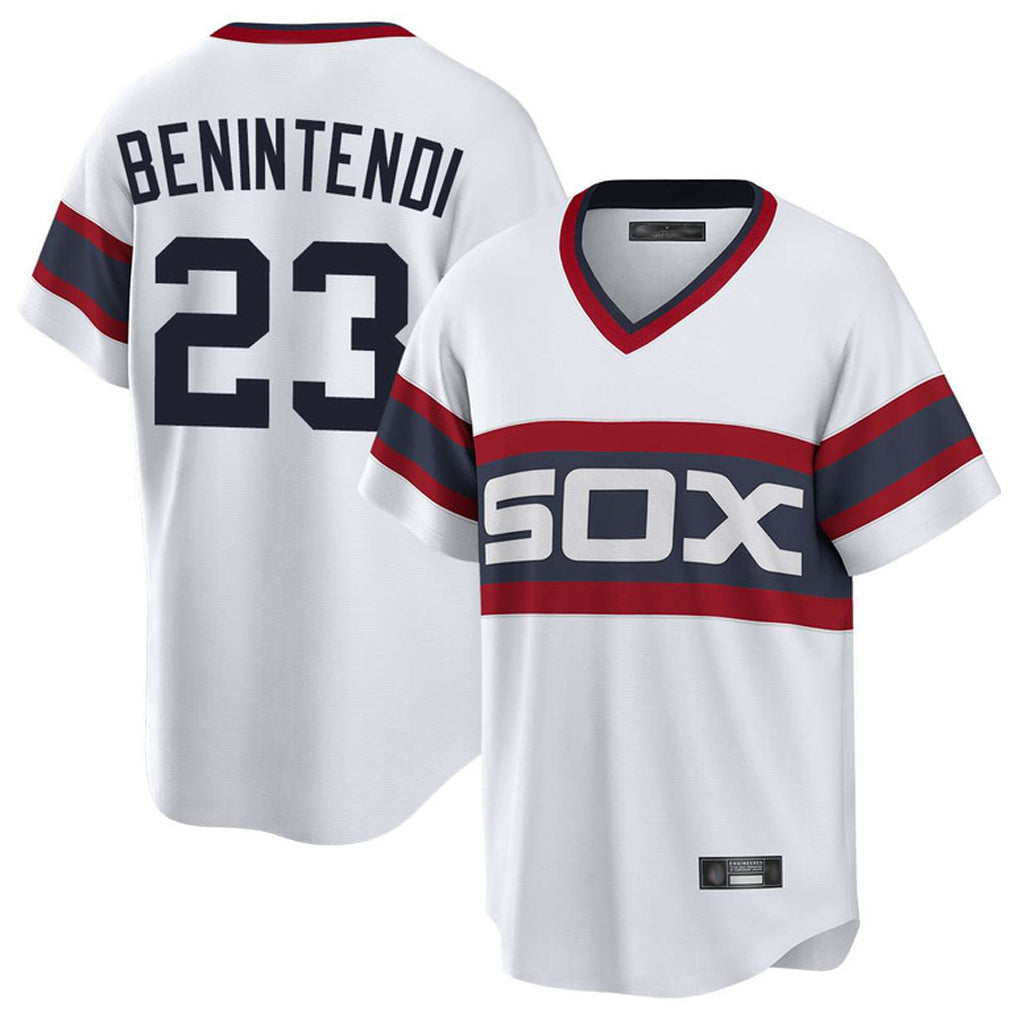 Trusc C.White Sox #23 Andrew Benintendi Player White T-shirt Home Game Stitched Jerseys