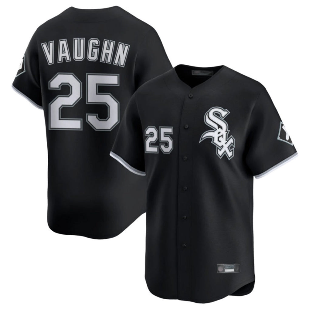 Trusc C.White Sox #25 Andrew Vaughn Player Black Limited Home Stitched Jerseys