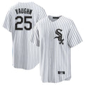 Trusc C.White Sox #25 Andrew Vaughn Player White Stripe Home Game Stitched Jerseys