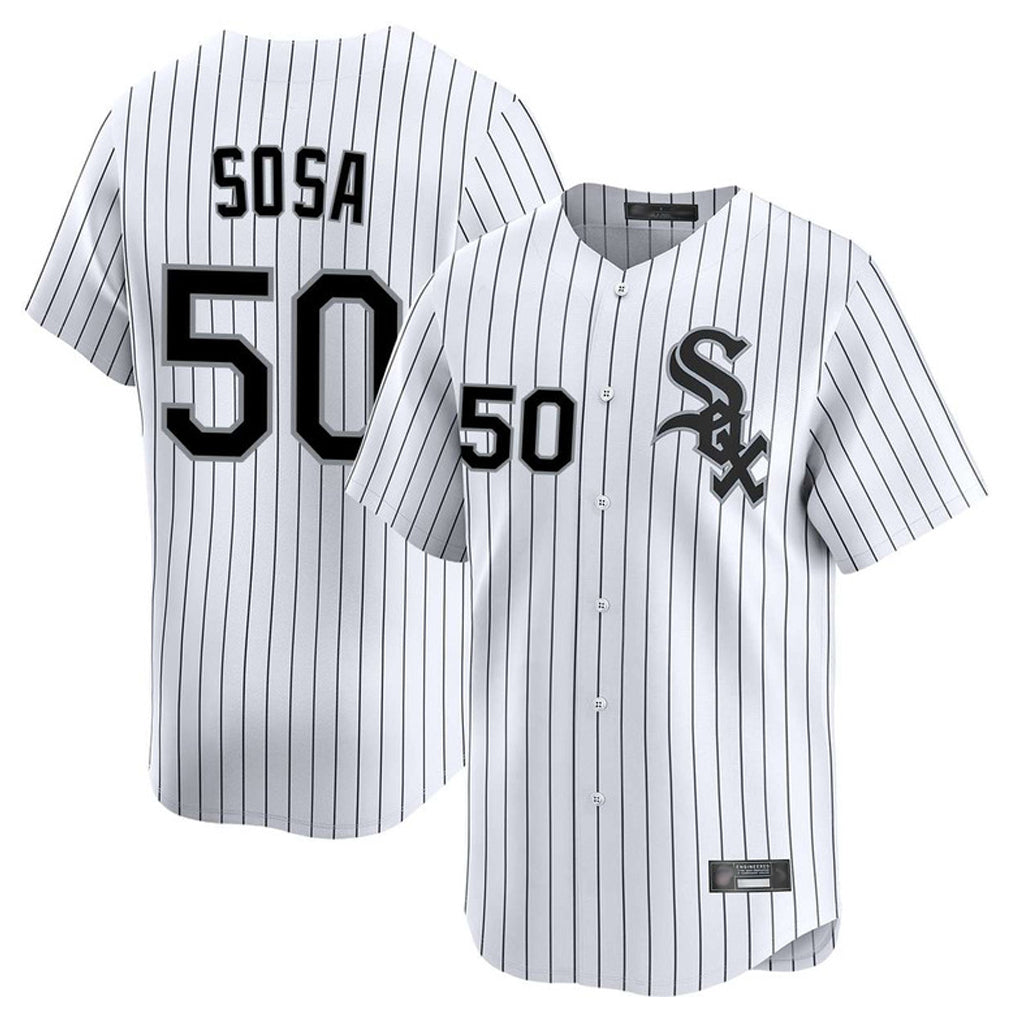 Trusc C.White Sox #50 Lenyn Sosa Player White Stripe Limited Home Stitched Jerseys