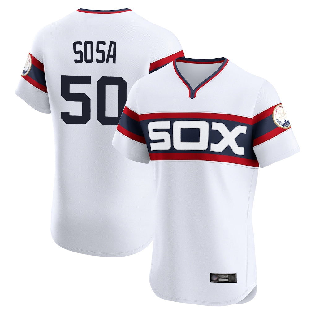 Trusc C.White Sox #50 Lenyn Sosa Player White T-shirt Limited Elite Home Stitched Jerseys