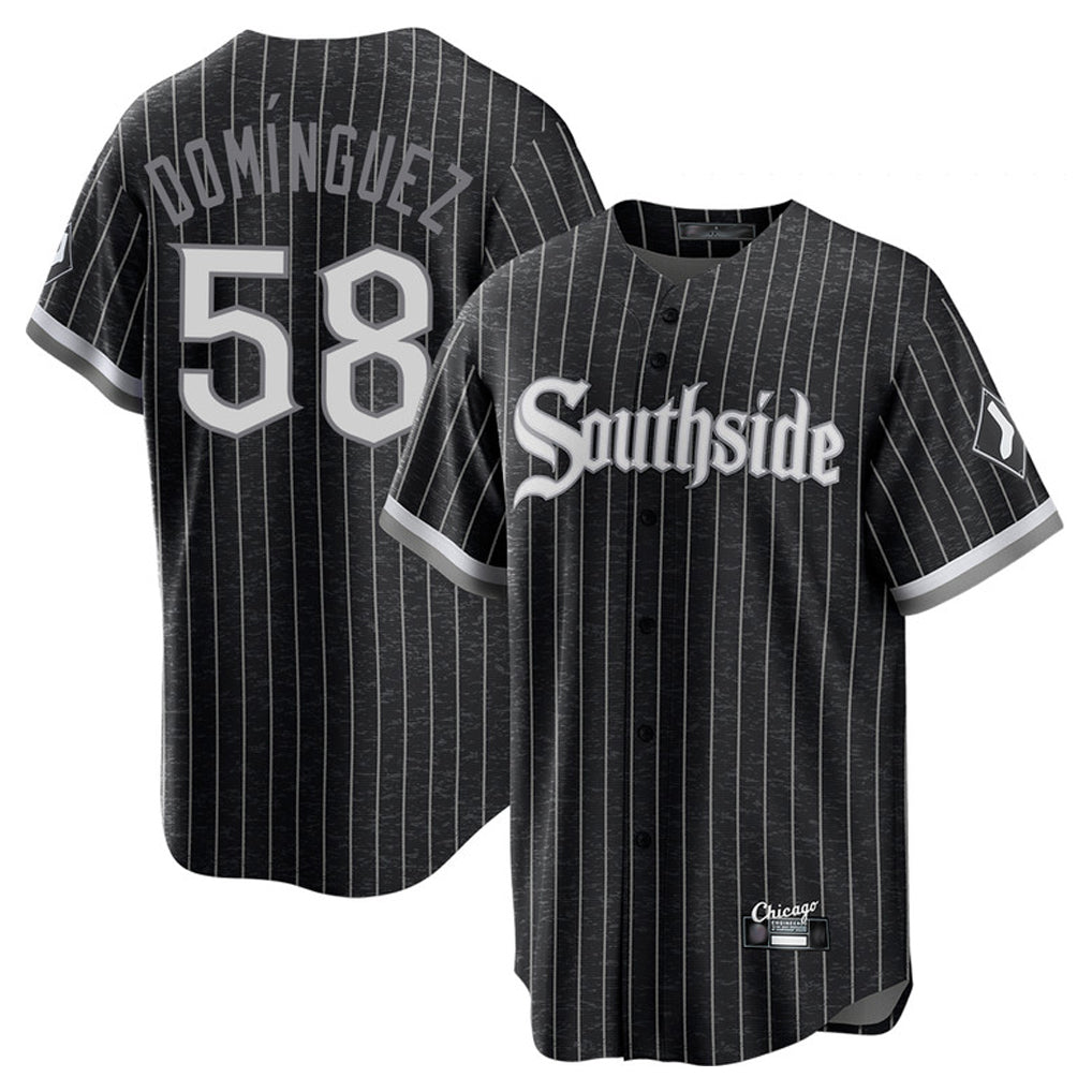 Trusc C.White Sox #58 Seranthony Dom¡§anguez Player Black City Connect Home Game Stitched Jerseys