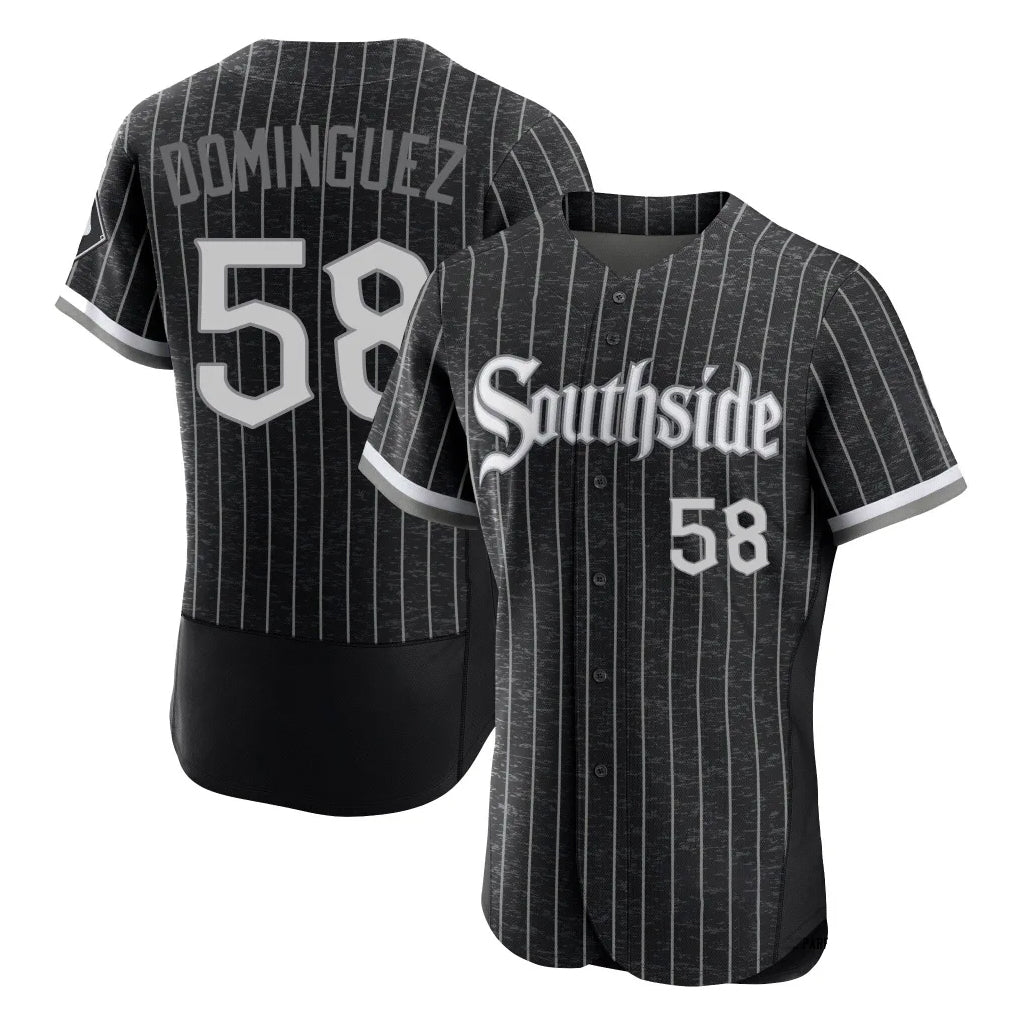 Trusc C.White Sox #58 Seranthony Dom¡§anguez Player Black City Connect Limited Elite Home Stitched Jerseys
