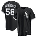 Trusc C.White Sox #58 Seranthony Dom¡§anguez Player Black Home Game Stitched Jerseys
