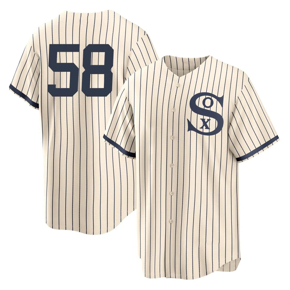 Trusc C.White Sox #58 Seranthony Dom¡§anguez Player Cream Field of Dreams Home Game Stitched Jerseys