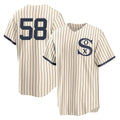 Trusc C.White Sox #58 Seranthony Dom¡§anguez Player Cream Field of Dreams Home Game Stitched Jerseys