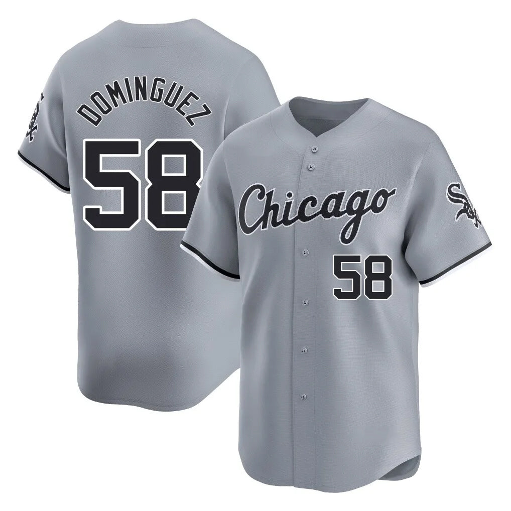 Trusc C.White Sox #58 Seranthony Dom¡§anguez Player Gray Road Limited Home Stitched Jerseys