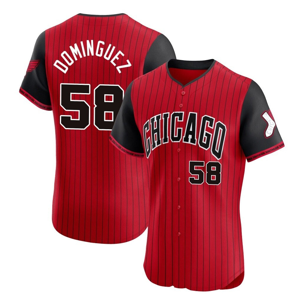 Trusc C.White Sox #58 Seranthony Dom¡§anguez Player Red City Connect Limited Elite Home Stitched Jerseys