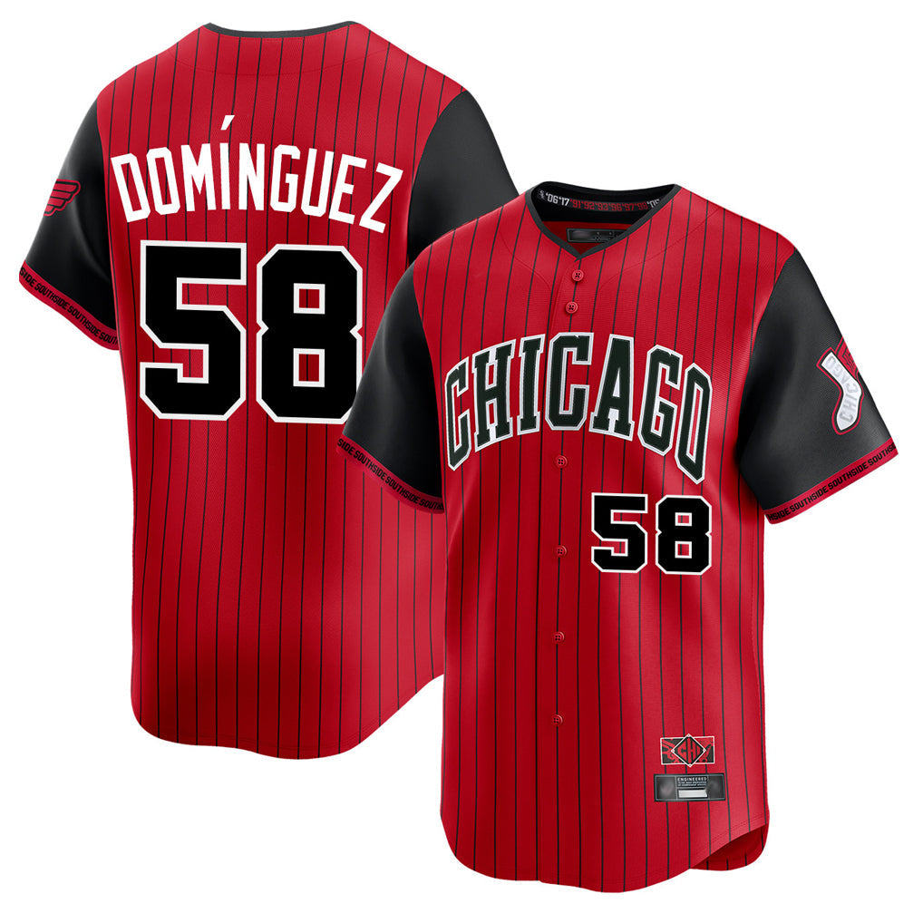 Trusc C.White Sox #58 Seranthony Dom¡§anguez Player Red City Connect Limited Home Stitched Jerseys