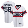Trusc C.White Sox #58 Seranthony Dom¡§anguez Player White T-shirt Home Game Stitched Jerseys