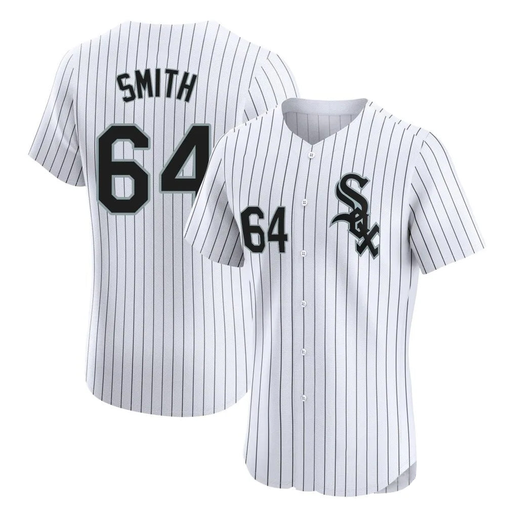 Trusc C.White Sox #64 Shane Smith Player White Stripe Limited Elite Home Stitched Jerseys