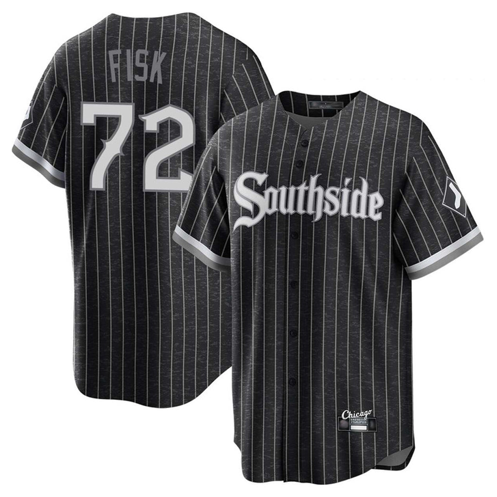 Trusc C.White Sox #72 Carlton Fisk Player Black City Connect Home Game Stitched Jerseys