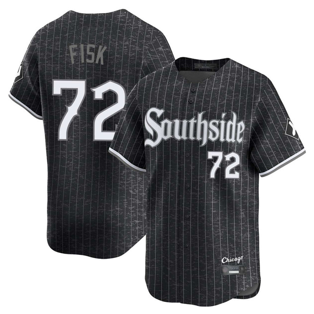 Trusc C.White Sox #72 Carlton Fisk Player Black City Connect Limited Home Stitched Jerseys