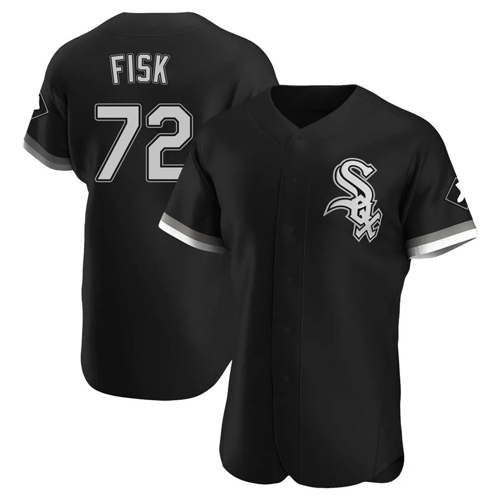 Trusc C.White Sox #72 Carlton Fisk Player Black Limited Elite Home Stitched Jerseys